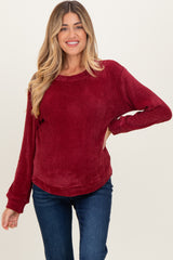 Burgundy Chenille Knit Maternity Sweater