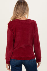 Burgundy Chenille Knit Maternity Sweater