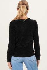 Black Chenille Knit Maternity Sweater