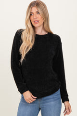 Black Chenille Knit Sweater