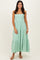 Sage Green Tiered Cutout Tie Back Midi Dress
