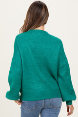 Forest Green Bubble Sleeve Maternity Sweater