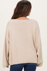 Oatmeal Oversized Boatneck Maternity Sweater