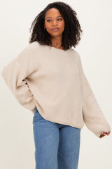 Oatmeal Oversized Boatneck Sweater