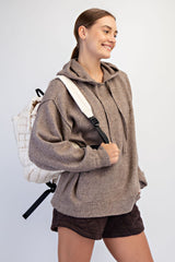 Mocha Brushed Knit Oversized Hoodie