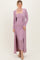 Violet Ribbed Sleeveless Dress Cardigan Set