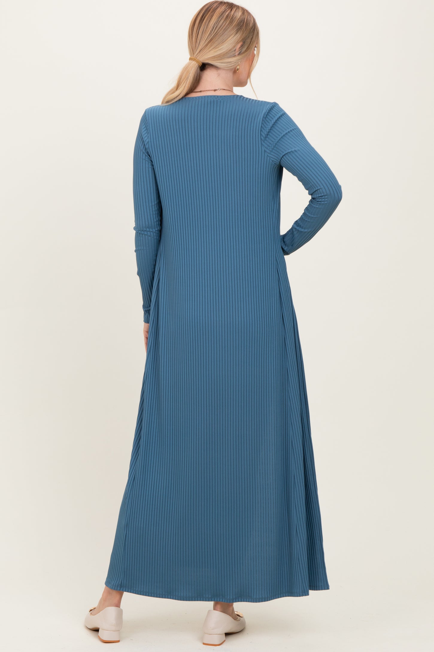 Navy Ribbed Sleeveless Dress Cardigan Set