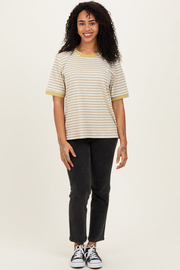 Yellow Striped Short Sleeve T-Shirt