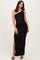 Black Glitter One Shoulder Side Slit Maxi Dress