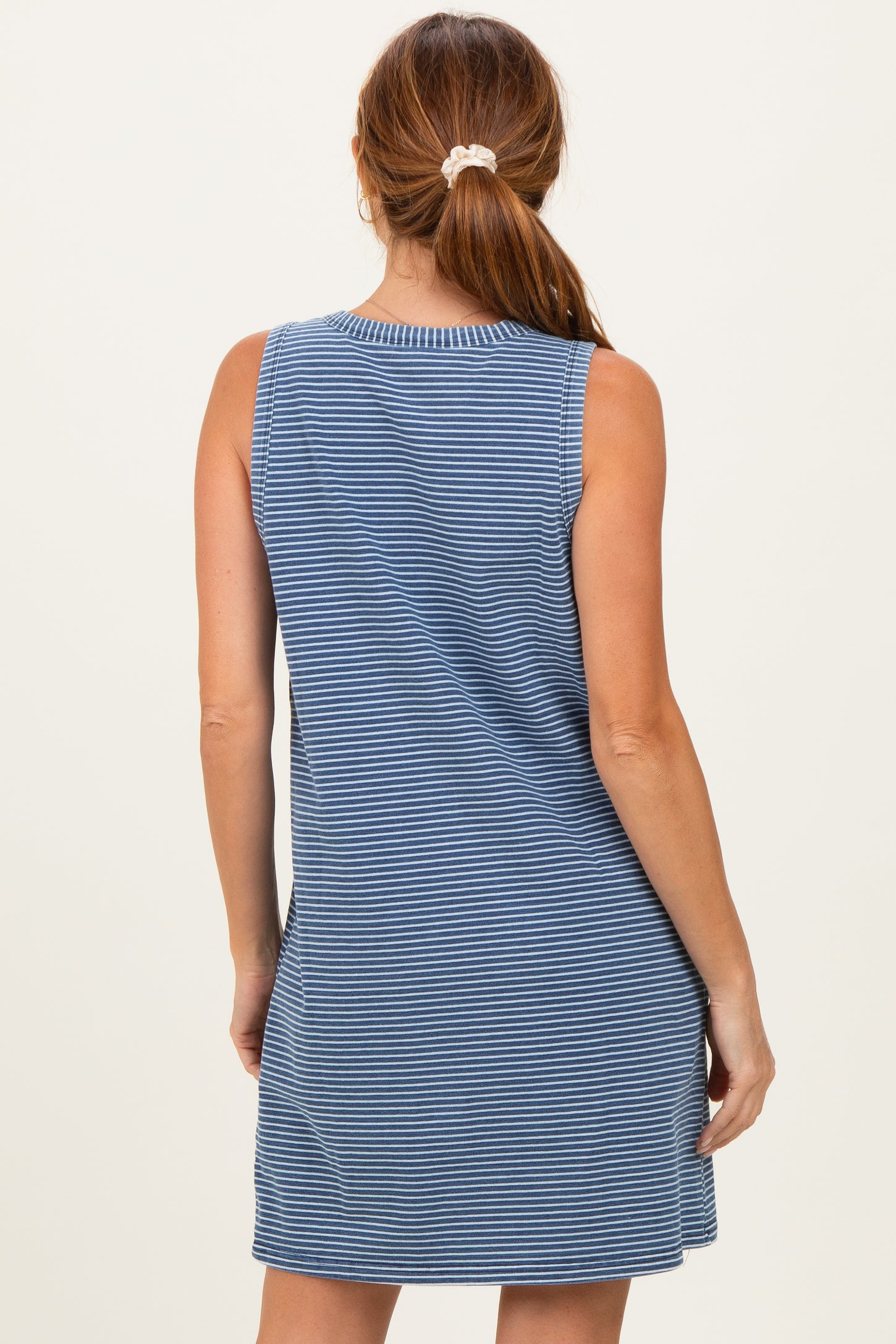 Navy Striped Mini Tank Dress