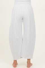Ivory Barrel Leg Terry Maternity Sweatpants