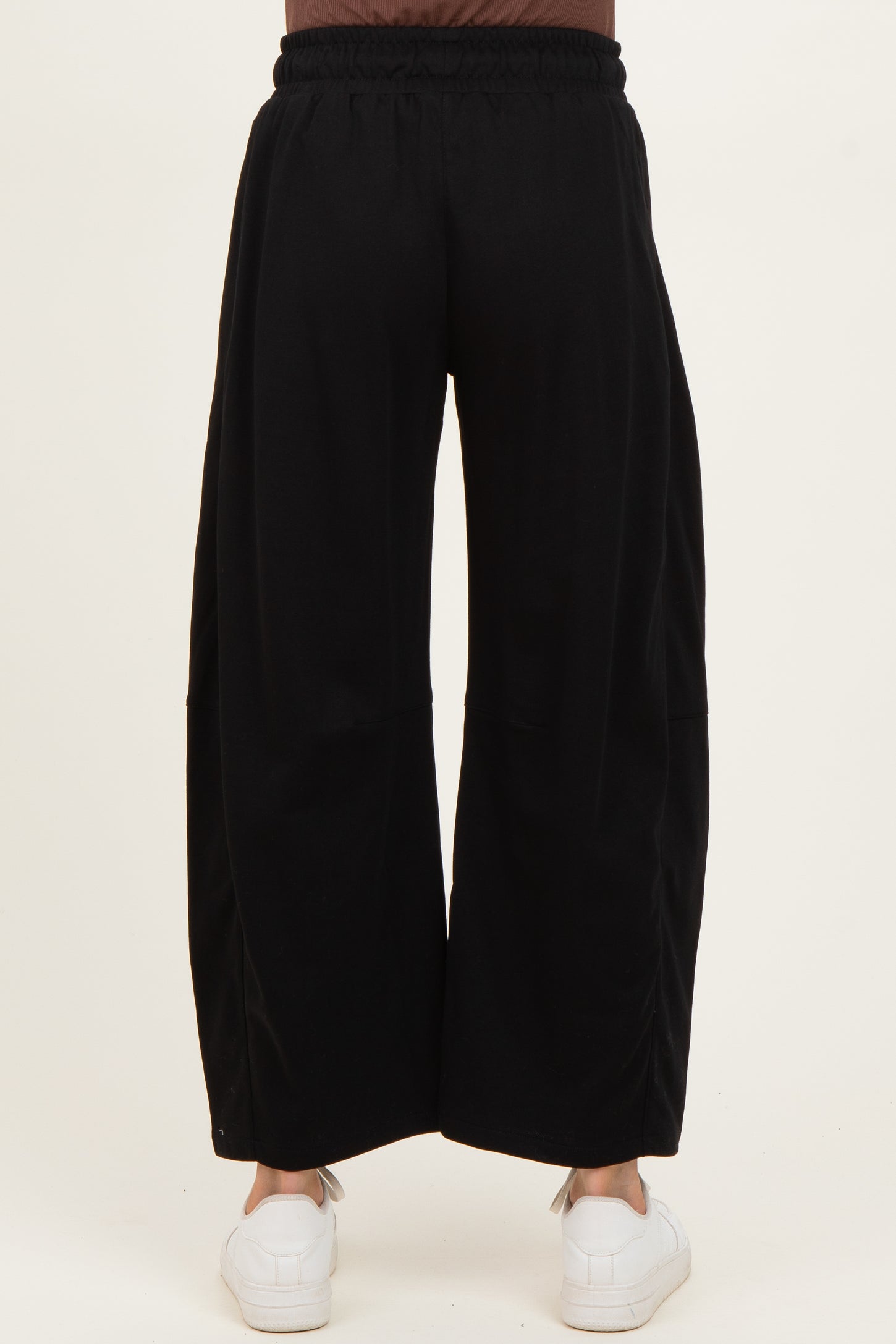 Black Barrel Leg Terry Maternity Sweatpants