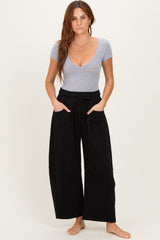 Black Barrel Leg Terry Sweatpants