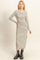 Cream Striped Long Sleeve Midi Dress