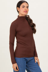 Brown Mock Neck Top
