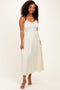 Cream Floral Contrast Trim Sleeveless Maxi Dress