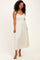 Cream Floral Contrast Trim Sleeveless Maxi Dress