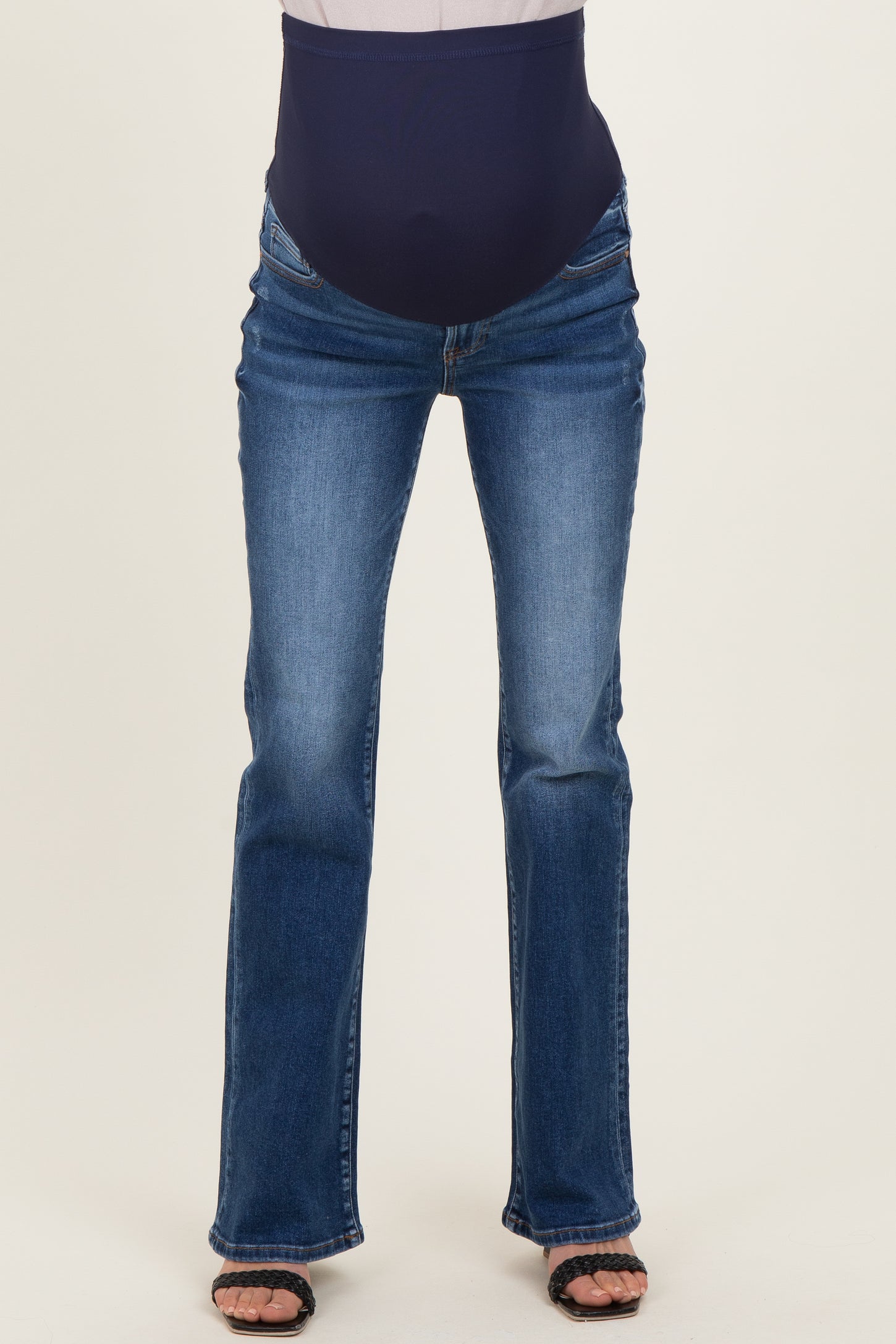 Navy Classic Wash Bootcut Maternity Jeans