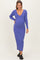 Iris Blue V-Neck Long Sleeve Fitted Maternity Maxi Dress