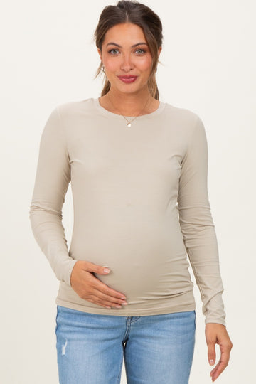 Sage Basic Long Sleeve Maternity Top