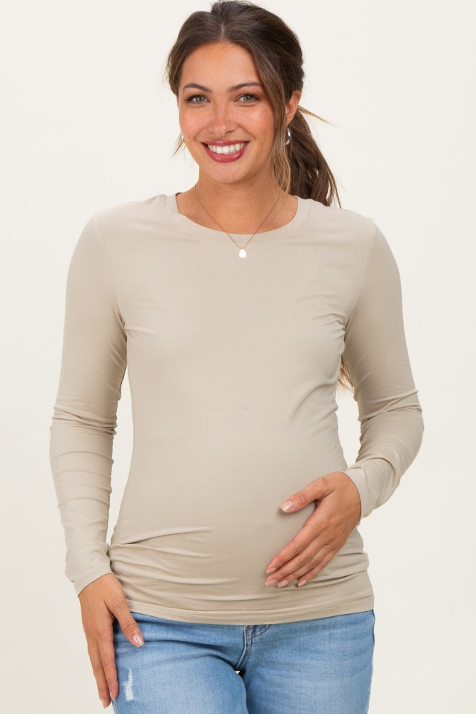 Sage Basic Long Sleeve Maternity Top