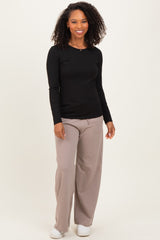 Black Basic Long Sleeve Top