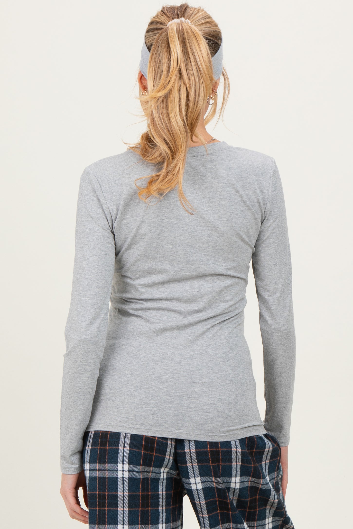 Heather Grey Basic Long Sleeve Maternity Top