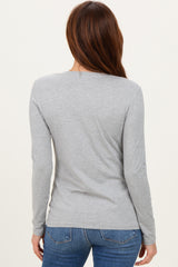 Heather Grey Basic Long Sleeve Top