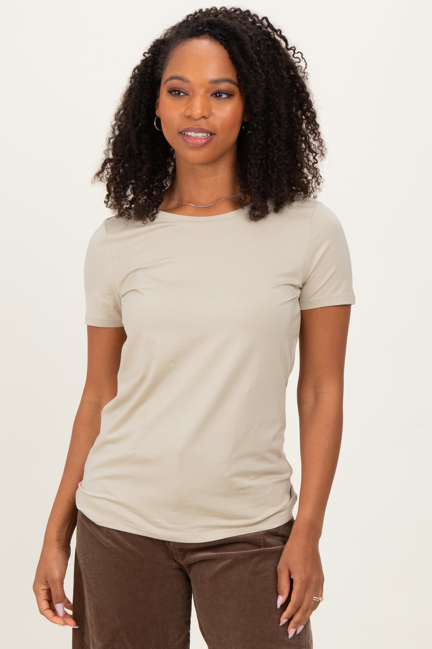 Sage Basic Short Sleeve Maternity Tee