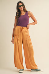 Purple Brushed Knit Stitch Detail Tank Top