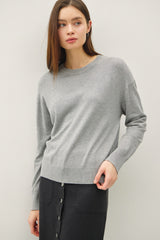 Heather Grey Classic Crew Neck Maternity Sweater