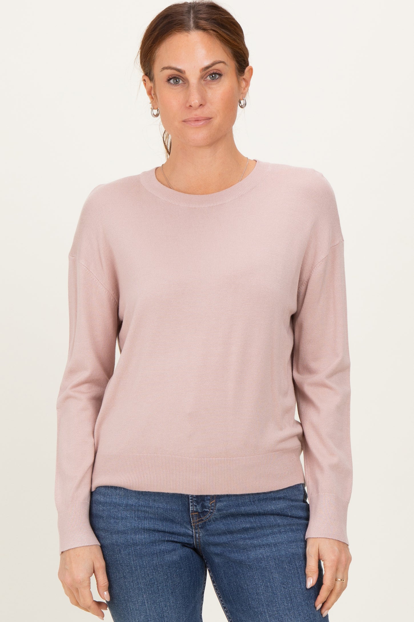 Blush Classic Crew Neck Maternity Sweater