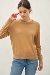 Camel Classic Crew Neck Maternity Sweater