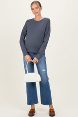 Charcoal Classic Crew Neck Maternity Sweater