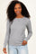 Heather Grey Ribbed Basic Long Sleeve Top