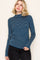 Teal Pinstriped Mock Neck Knit Top