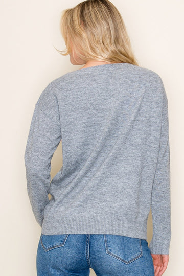 Heather Grey Boat Neck Sweater