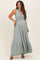 Sage Ribbed Sleeveless V-Neck Ruffle Tiered Maternity Maxi Dress