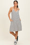 Ivory/ Black Striped Sleeveless Halter Mini Dress