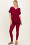 Cabernet Oversized V-Neck Tee Legging Lounge Set