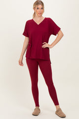 Cabernet Oversized V-Neck Tee Legging Lounge Set