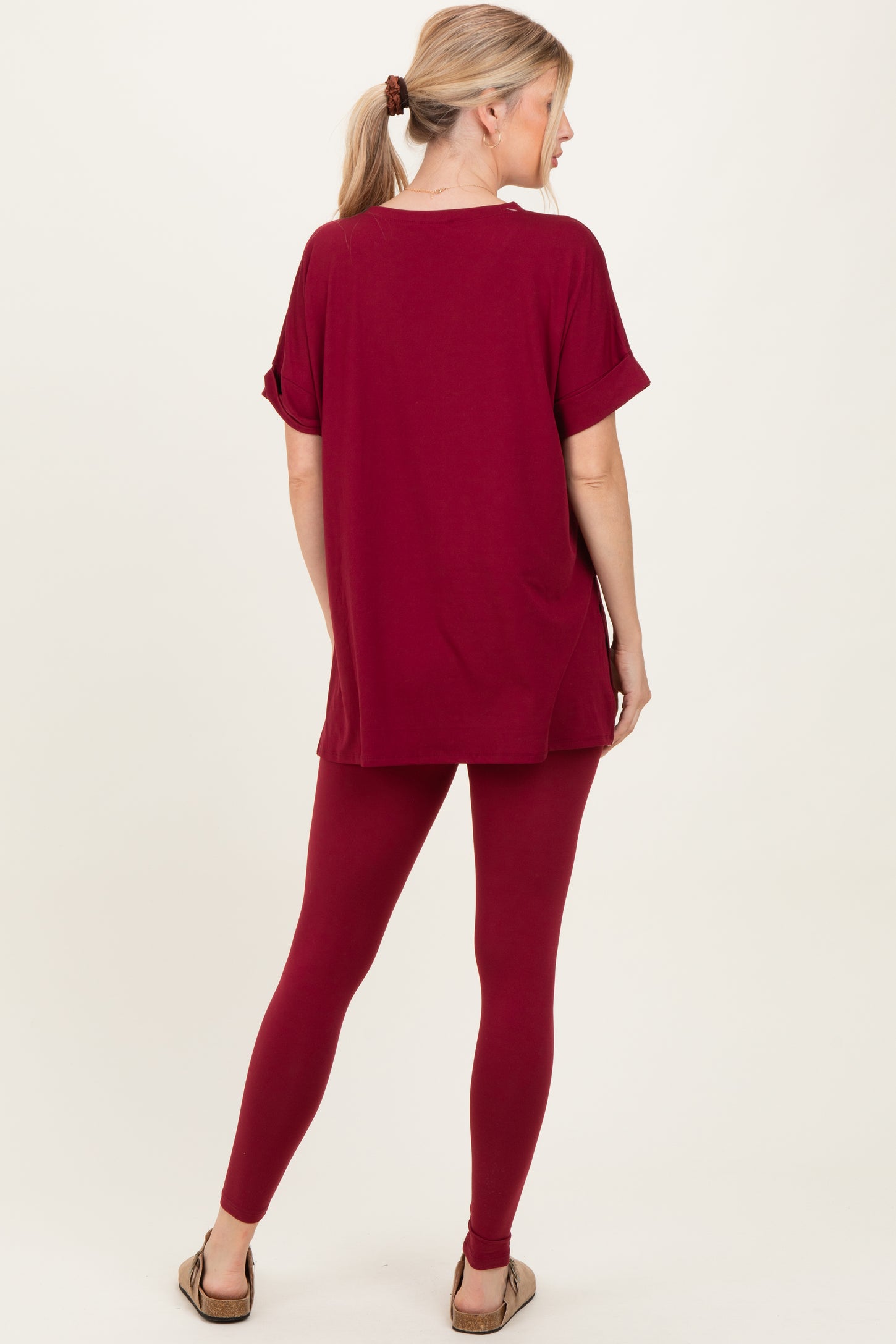 Cabernet Oversized V-Neck Tee Legging Lounge Set