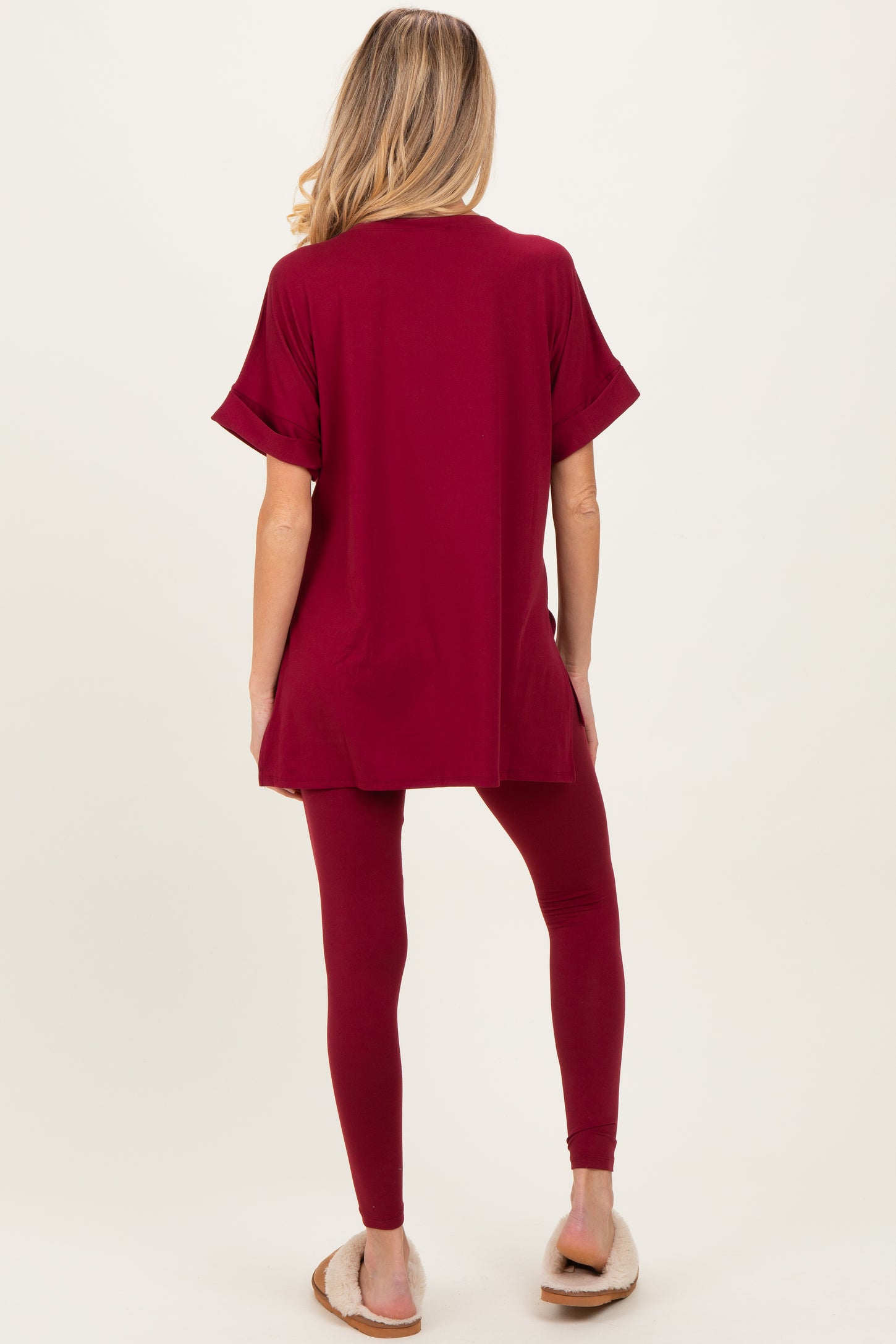 Cabernet Oversized V-Neck Tee Legging Maternity Lounge Set