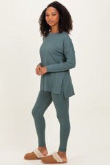 Ash Jade Brushed Knit Oversized Top and Legging Set