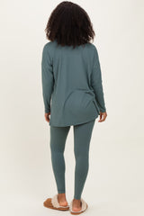 Ash Jade Brushed Knit Oversized Top and Legging Set