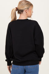 Black Oversized Fleece Sweatshirt