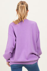 Lavender Oversized Maternity Fleece Sweatshirt