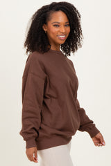 Brown Oversized Fleece Sweatshirt