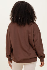 Brown Oversized Fleece Sweatshirt