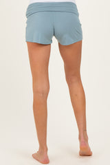 Sage Ruched Side Maternity Lounge Shorts